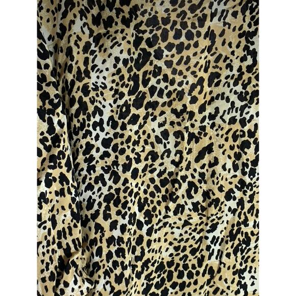 CHELSEA GIRL Women's Tan/Black Animal Print Button-Up Long Sleeve Top SZ 12 - Picture 4 of 9